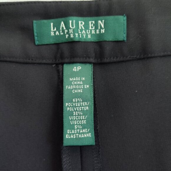 Ladies Petite SZ 4P Lauren Ralph Lauren Black Straight-Leg Dress Pants - Picture 5 of 5